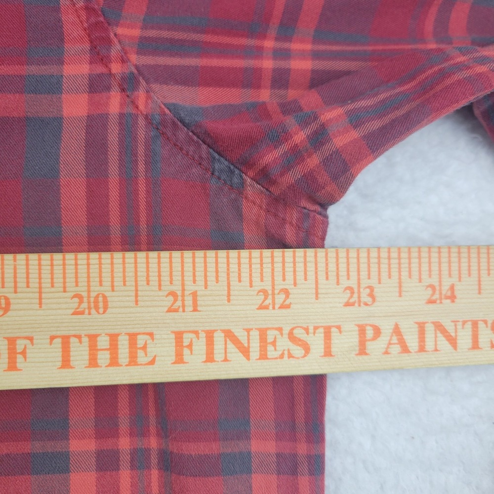 5.11 Tactical Shirt Mens Medium‎ Red Gray Plaid Long Sleeve Snap Front Cotton - Picture 4 of 9